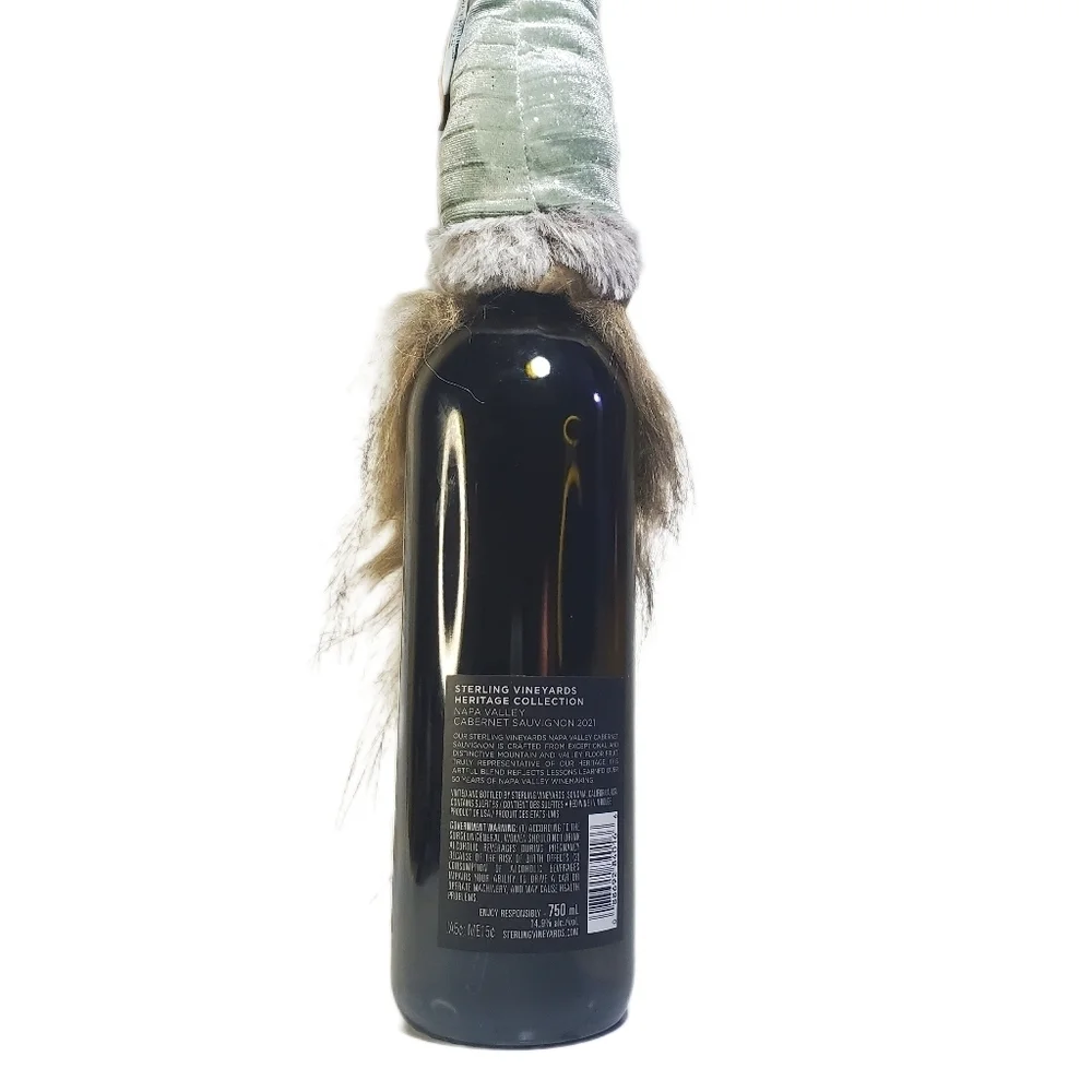 GNOME BOTTLE TOPPER WITH PALE GREEN HAT AND LONG BEARD FOR HOLIDAY GIFTS NEW